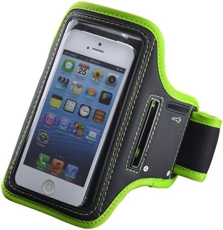 MEElectronics Universal Armband for all smartphones up to 4.8 inch (black with green trim)