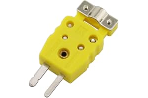 PZRT 1-Pack K Type Thermocouple Plug Adapter with Fixing Clamp RTD Circuits Mini Male Wire Connector