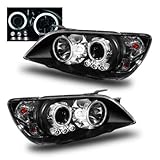 SPPC Projector Headlights Black Assembly Set (CCFL Halo) For Lexus IS 300 - (Pair) Driver Left and Passenger Right Side Replacement Headlamp