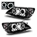 SPPC Projector Headlights Black Assembly Set (CCFL Halo) For Lexus IS 300 - (Pair) Driver Left and Passenger Right Side Replacement Headlamp