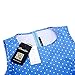 Anni Coco Women's 1950s Hepburn Vintage Swing Dresses With Ribbon Belt Blue & Small White Polka Dots Small