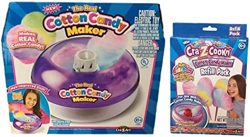 Kids Real Cotton Candy Maker Set with Rainbow Sugar Refill Pack