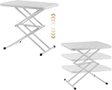 Warmiehomy Adjustable Height Folding Side Table, Portable Laptop Desk - White view 1