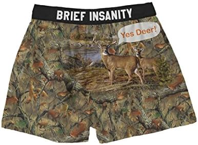 Brief Insanity Yes Deer Silky Funny Boxer Shorts Gifts for Men Dad Husband Brother