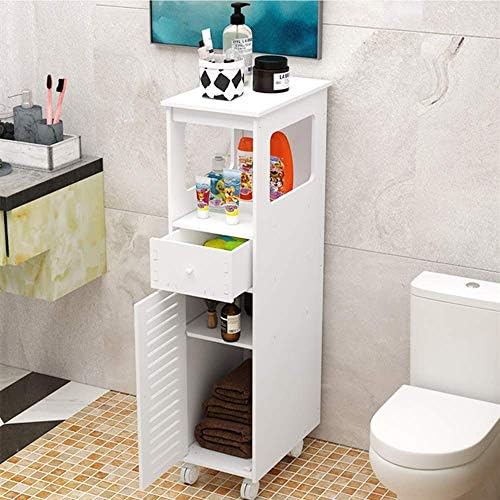 バスルームシェルフバスルームラックバニティトイレトイレ収納ラック引き出し付きホイール付き収納
