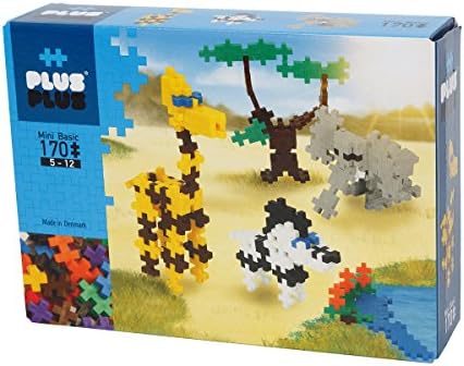 Plus Plus - Instructed Play Set - 170 Piece Safari - Construction Building Stem Toy Interlocking Mini Puzzle Blocks For Kids