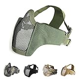 Unigear Half Face Protective Lower Mask Tactical Mesh Mask with Adjustable Elastic Strap for Airsoft/CS/Outdoor Games (OD-Green)