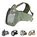Unigear Half Face Lower Mask Foldable Mesh Adjustable Tactical Metal Steel Mask for Airsoft/Hunting/Paintball/Shooting (OD-Green-1)