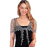 Zakia Women's hollow crochet beaded shawl wedding bezel shrug beach scarf tops blouse Zakia Women's hollow crochet beaded shawl wedding bezel shrug beach scarf tops blouse
