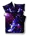 HOMIGOO Galaxy Printed Bedding Set Soft Comforter Cover 3D Printed Bed Sheet Set Twin Color M
