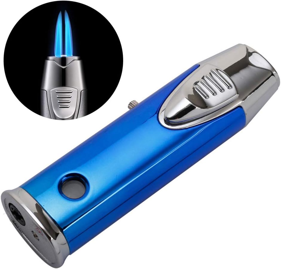 Multifunctional Windproof Lighter Gas Cigar Lighter Dual Flame Jet Blow Torch