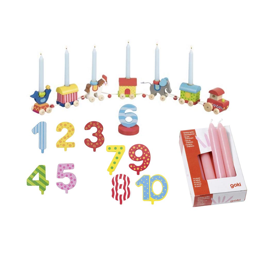 Goki Birthday train Circus Zikus World Numbers 1 to 10 10 Candles Pink – The Lulugos