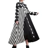 ellazhu Womens Fall Casual Patchwork Funky Long Sleeve Designer Dress Loose Blouse GY2787 A