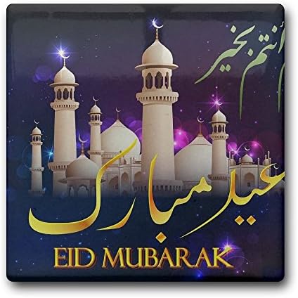 Personalized Coasters Eid-Mubarak Square Ceramic Drink Coaster For Bar, Coffee Cup Mat Tea Pad Table Decoration Accessories