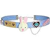 Nova&Aria Chokers Set For Women Heart Choker Necklaces Flower Pendant Velvet Cute Pink Turquoise Blue White Black Choker Necklace Christmas Colorful Lace Chokers