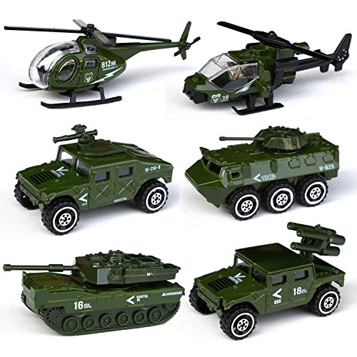 image for Tianmei 6 Cars in 1 Set Military styling 1:87 Alloy Diecast Vehicle Mo