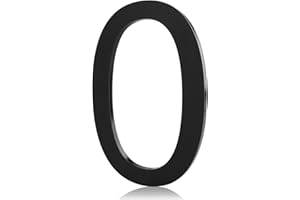 REAVOR Stick on Mailbox Numbers, Self Adhesive 5 Inch Address Sign Modern House Numbers for Apartment Door Farmhouse Mailbox Office Hotel, Frosted Matte Black Acrylic House Number 0