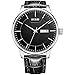 BUREI Men's Fashion Business Wrist Watches Stainless Steel Analog Quartz and Black Leather Strap