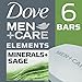 Dove Men+Care Elements Bar, Minerals and Sage, 6 Count