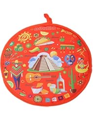 DOKKIA Tortilla Warmer 12 Inch Insulated Cloth Pouch - Microwavable Use Fabric Bag to Keep Food Warm for up to One Hour (12 Inch, Fiesta Maracas Sombrero Serape Poncho)