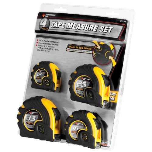 Performance Tool W1724 Tape Measure Set, 4-Piece