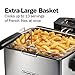 Proctor Silex Deep Fryer with Pour Spout, 21 Cups / 5 Liters Oil Capacity, XL Frying Basket, Lid with View Window, Professional Grade, Electric, 1800 Watts, Stainless Steel (35044)