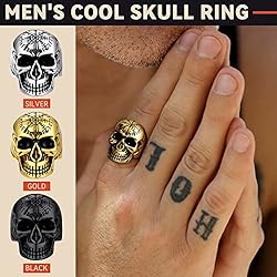 FaithHeart Male Skull Rings Norse Viking Vegvisir