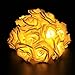 String Lights,Mulcolor 20 LED Battery Operated Rose Flower String Lights Fairy Lights for Valentine's,Wedding,Party,Indoor Decoration,Warm White