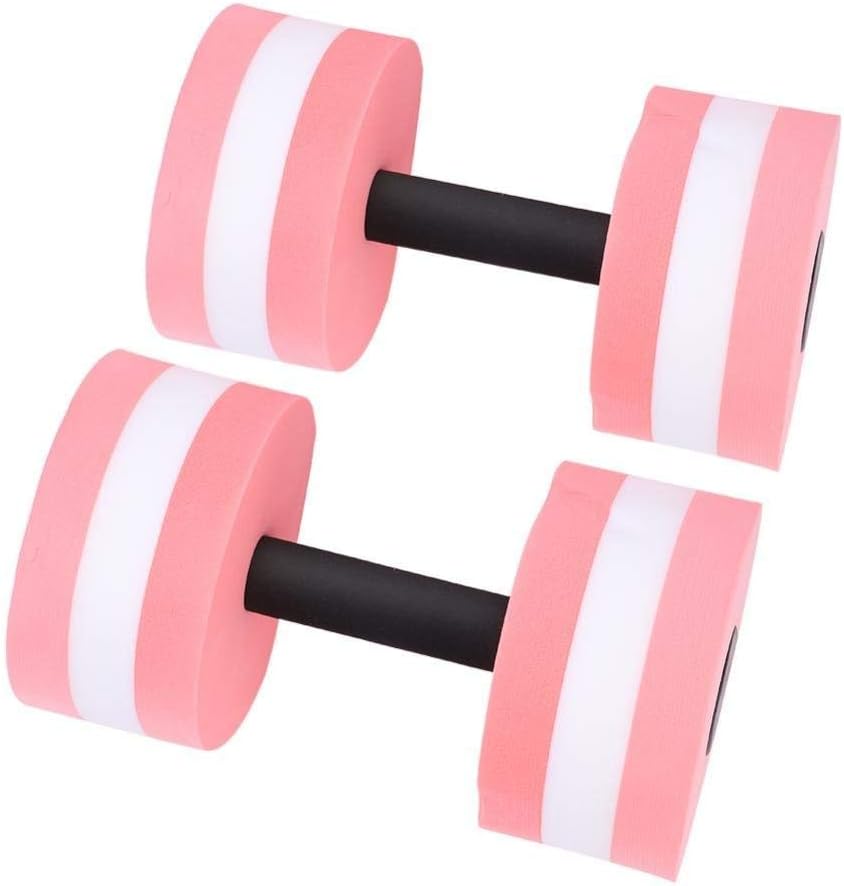 Fitness Dumbbell 1 Pair of Foam Strong Resistance Dumbbells Pool Barbell Float Aqua Exercises Equipment,Rose