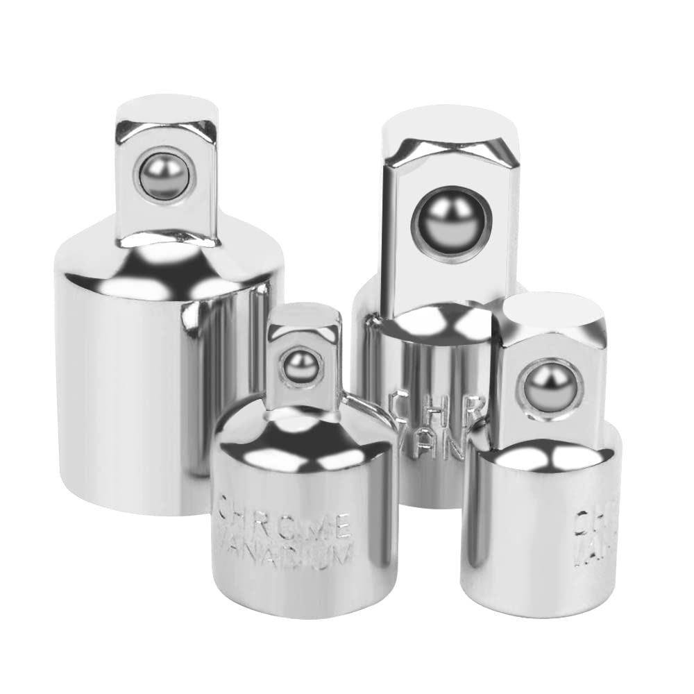4pcs Ratchet Adapter Socket Adapter Ratchet 1/2 to 3/8-3/8 to 1/2-1/4 to 3/8-3/8 to 1/4 Socket Reducer for Sockets and Bits