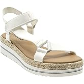 Soda Women's Open Toe Ankle Strap Espadrille Platform Sandals Shoes Destiny-S White 7