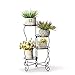 Worth Heavy Duty Wrought Iron Foldable Plant Stand Rotating Indoor Outdoor 4 Tier Tall Metal Corner Flower Pot Holder Multiplel Stands for Home Garden Patio Balcony Corner, Black