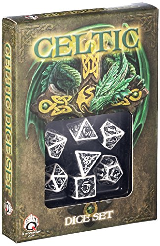 Celtic 3d dice white/black (7) board game