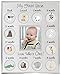 Malden International Designs My First Years Beaded Two Tone Silver Metal Picture Frame, 3 Option, 1-3.5x4 & 12-1x1, Silver