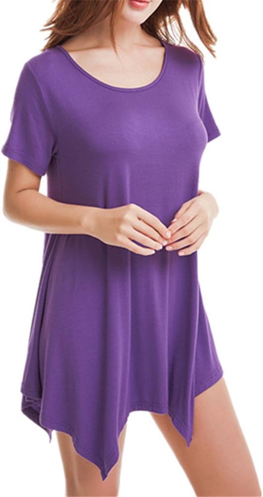 Yincro Womens Short Sleeve Tunic Tops Summer T Shirt Dresses (S-3XL)