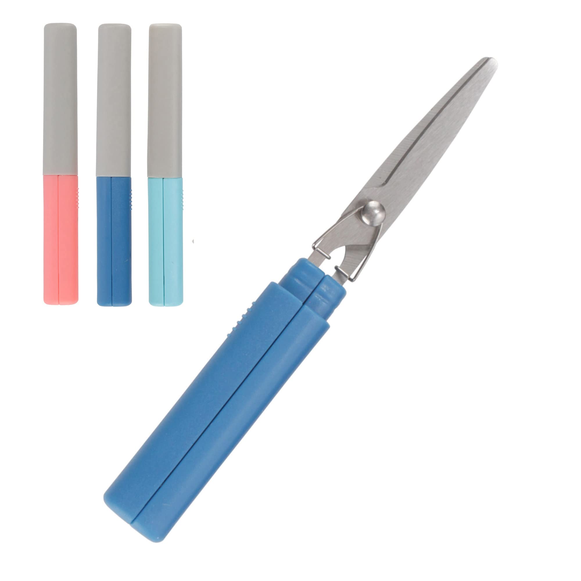 Mini Pen Portable Travel Scissors - Pink, Dark Blue, & Light Blue - 1 Pair Each