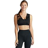 Tommie Copper Shoulder Support Compression Bra with Front Zipper Closure Wireless Posture Corrector & Back Support Bra UPF 50