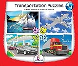 Puzzle Games For Toddlers Set Of 4 Puzzles For Ages 3+ Years Old With An Increasing Difficulty Level - Transportation Puzzles For Children