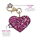 Super-Cute Personal Safety Alarm - 115 Decibel Self Defense Panic Alarm with LED Light & Keychain Clip - Pink Glitter Heart, 1 Count