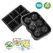 Ice Cube Trays , Nexlux Silicone ice Ball Maker Combo Set of 2,whiskey ice mold 12 Cubes with Lid & Large Square Molds, Reusable & BPA Free