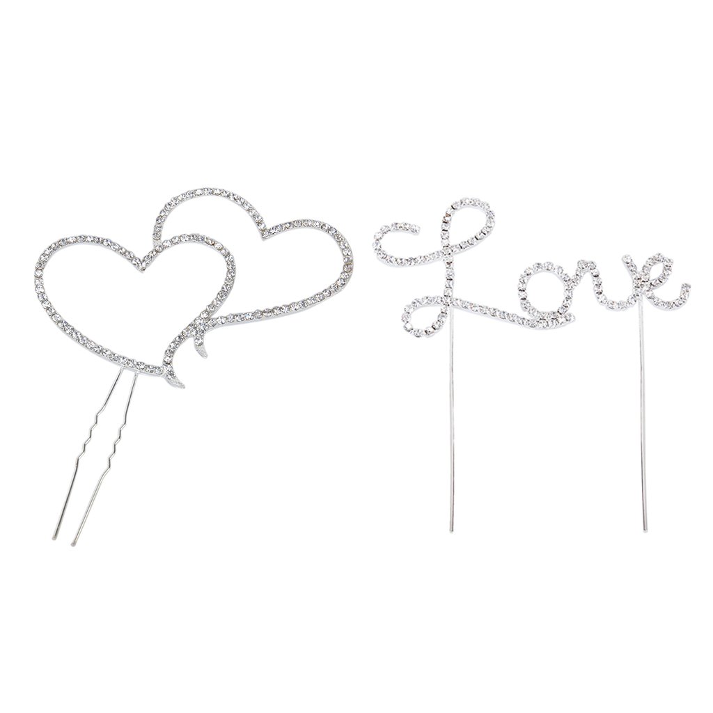 Lettre Love Double Coeur En Strass Cake Topper Decoration Pour Gateaux Accessoires De Decoration Figurines Pour Gateaux Napravi Rs