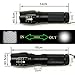 ZHENWEI zoomable 5 mode Cree XM-L2 LED flashlight 1000 lumens, portable handheld Torch tactical flashlight military for home outdoor biking hiking, with rechargeable 26650 battery and charger