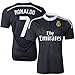 Non-Branded CR7 Cristiano Ronaldo #7 REAL Black Madrid Kids Soccer Jersey with shorts and Ronaldo #7 Jersey Bag Gift set (YL 10-12 years)