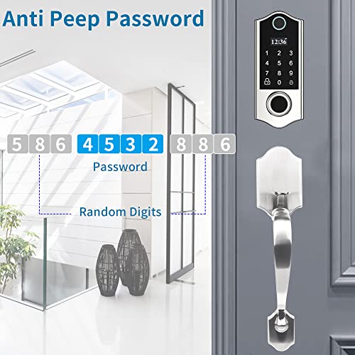 HARFO Fingerprint Door Lock, Keyless Entry Door Lock with Handles