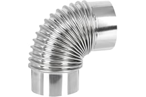 SHINEOFI Stainless Steel Wood Stove Chimney Flue Elbow 7cm 90-Degree Metal Heating Stove Exhaust Pipe for Home Ventilation