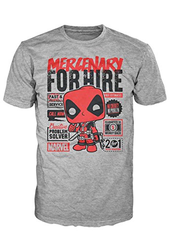 Funko Men's Pop! T-Shirts Deadpool Hire, Gray, X-Small