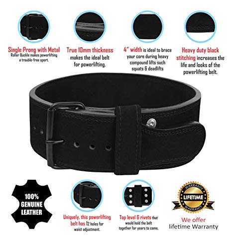 image for Hawk Sports Powerlifting Belt 10mm Weight Lifting Belt Deadlift & Squa