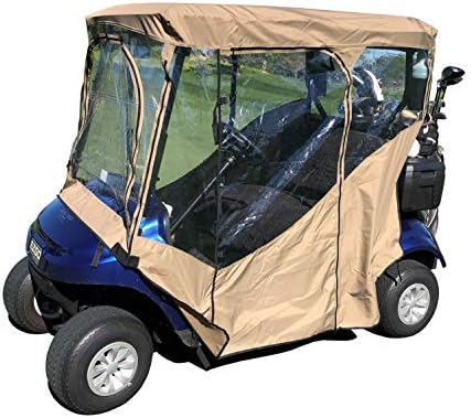 Formosa | 2 Passenger Driving Golf Cart Enclosure Golf Cart Rain Cover, Winter Cover, Insect Cover - Strong YKK Door Zipper Fits EZGO, Club Car, Onward, Yamaha Buggy Covers