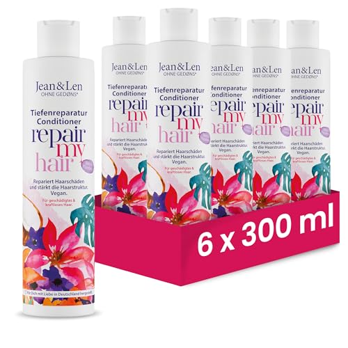Jean & Len Conditioner Repair Kokos & Macadamia, im Set, vegan, 6 x 300 ml