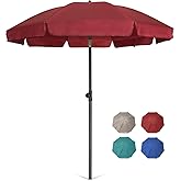 AMMSUN Patio Umbrella, 6.5 ft Outdoor Table Umbrella with Tilt Steel Pole, UPF50+ Protection, Great for Outdoor Garden Backyard, Maroon
